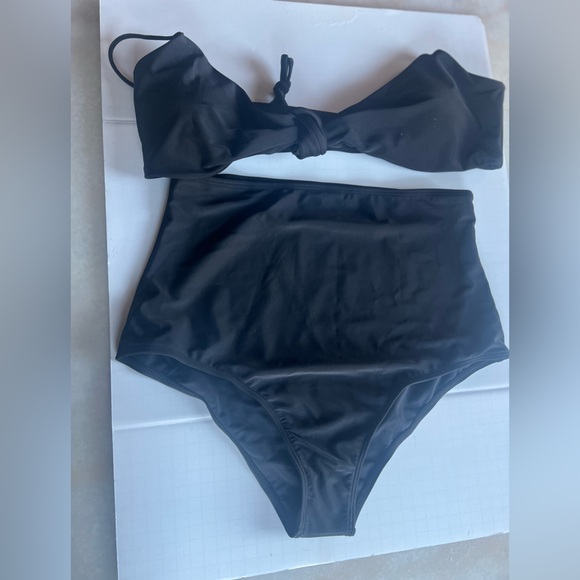 Black High Waisted Knot Front Bikini Set XL – Brand New - Picture 8 of 10